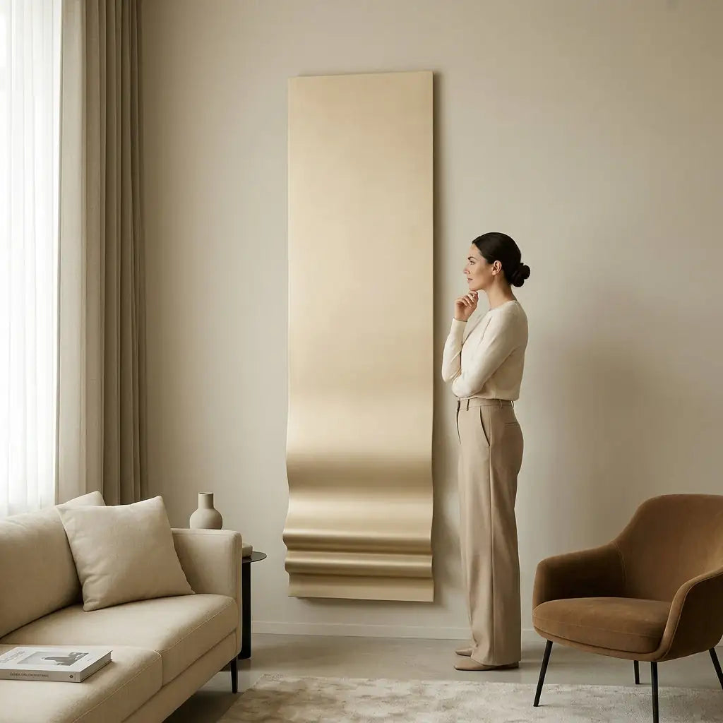 H10022 Luxury Panel Vertical Wall Sculptural Art - Hussainor.com