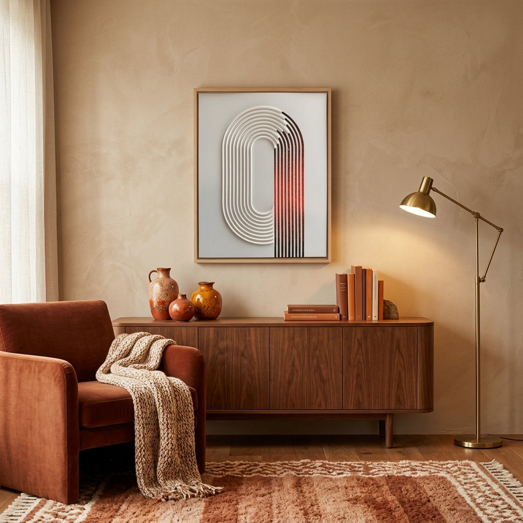 H1007 Modern Curve Gradient Texture Wall Art - Hussainor.com