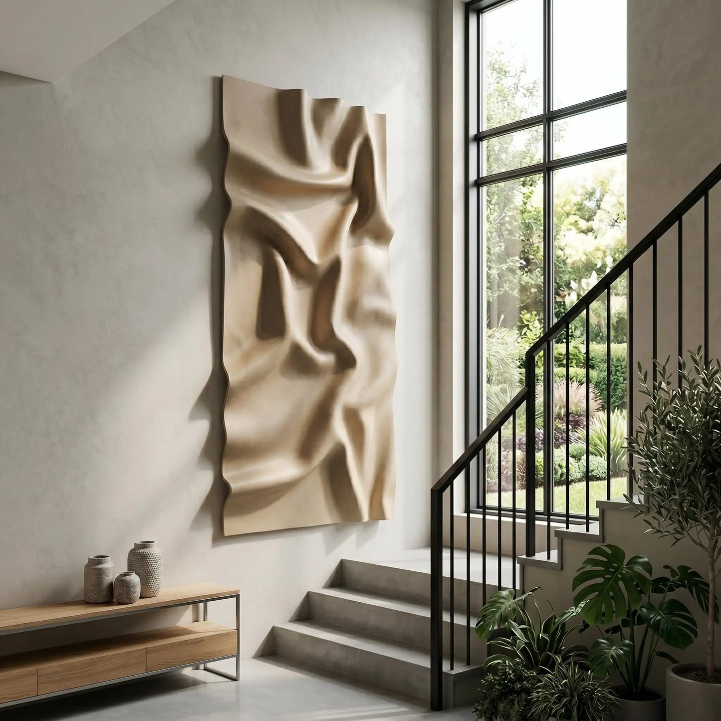 H10025 Luxe Flow Texture Panel Sculptural Art - Hussainor.com
