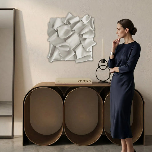 H10027 Fold Panel 3D Sculptural Wall Art - Hussainor.com