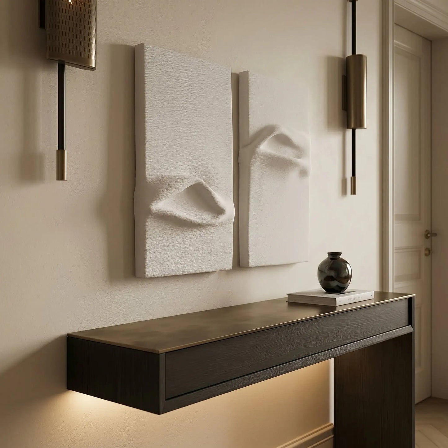 H10031 Soft Sculpt Duo Abstract Wall Decor - Hussainor.com