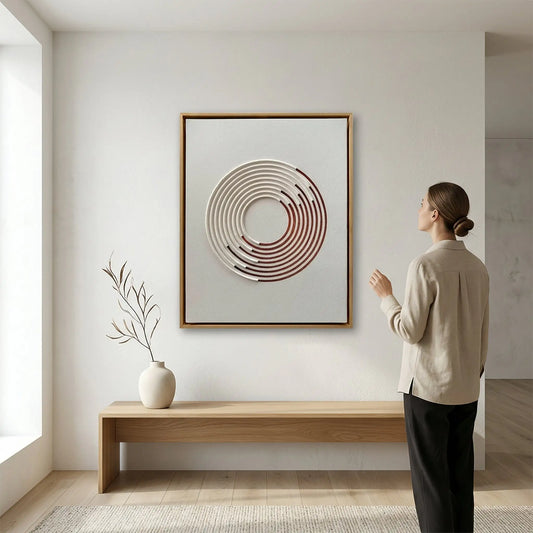 H10015 Abstract Circular Texture Wall Art - Hussainor.com