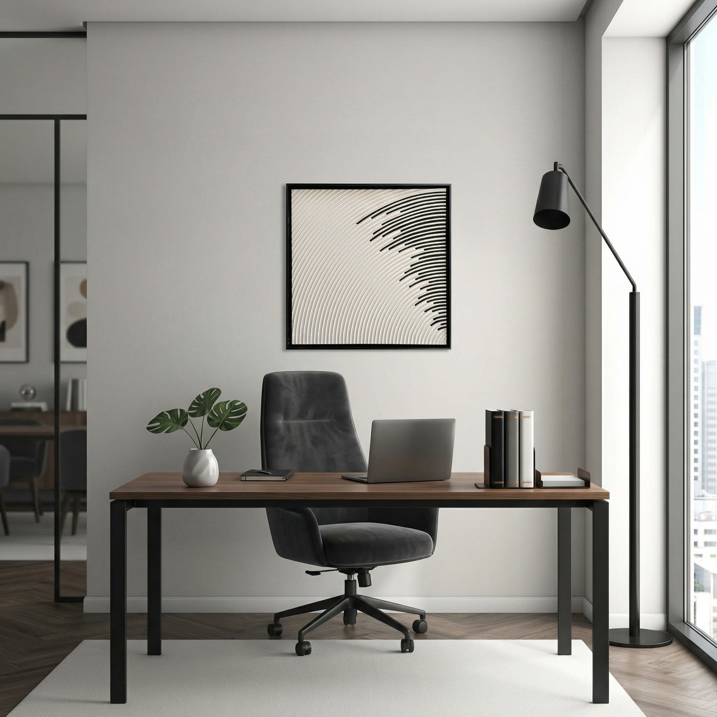 H10012 Abstract Curve Line Texture Wall Art - Hussainor.com