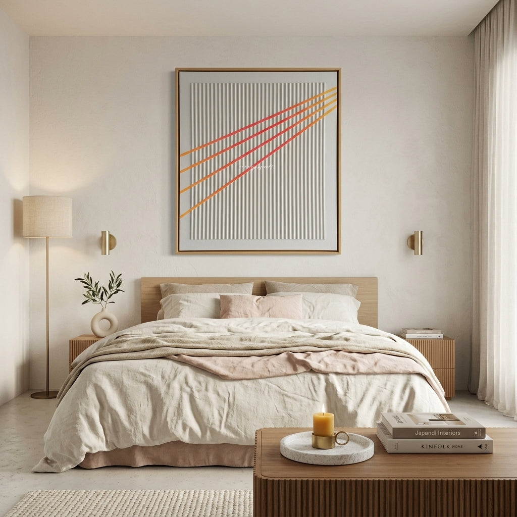 H1004  Modern Gradient Lines Textured Wall Art - Hussainor.com