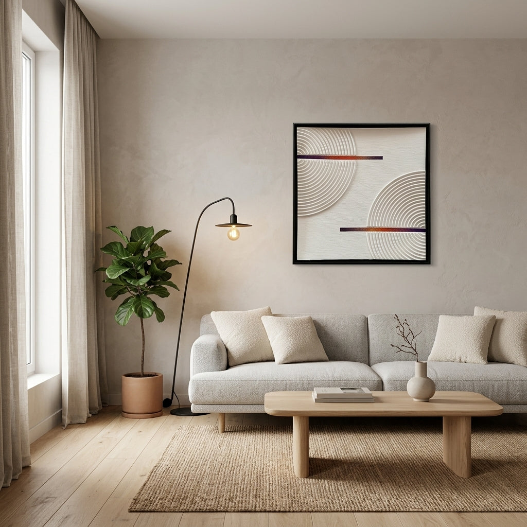 H1005  Modern Half Circle Texture Wall Art - Hussainor.com