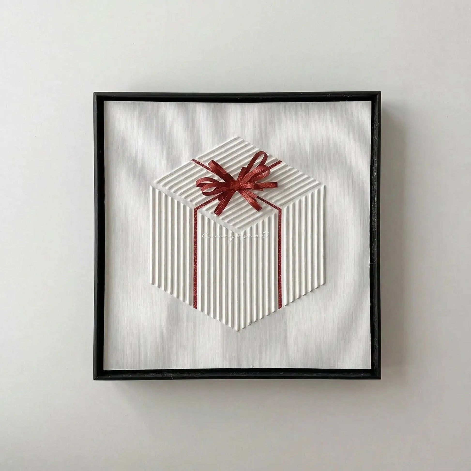 H10018  Minimal 3D Gift Box Design Texture Wall Art - Hussainor.com