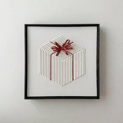 H10018  Minimal 3D Gift Box Design Texture Wall Art - Hussainor.com