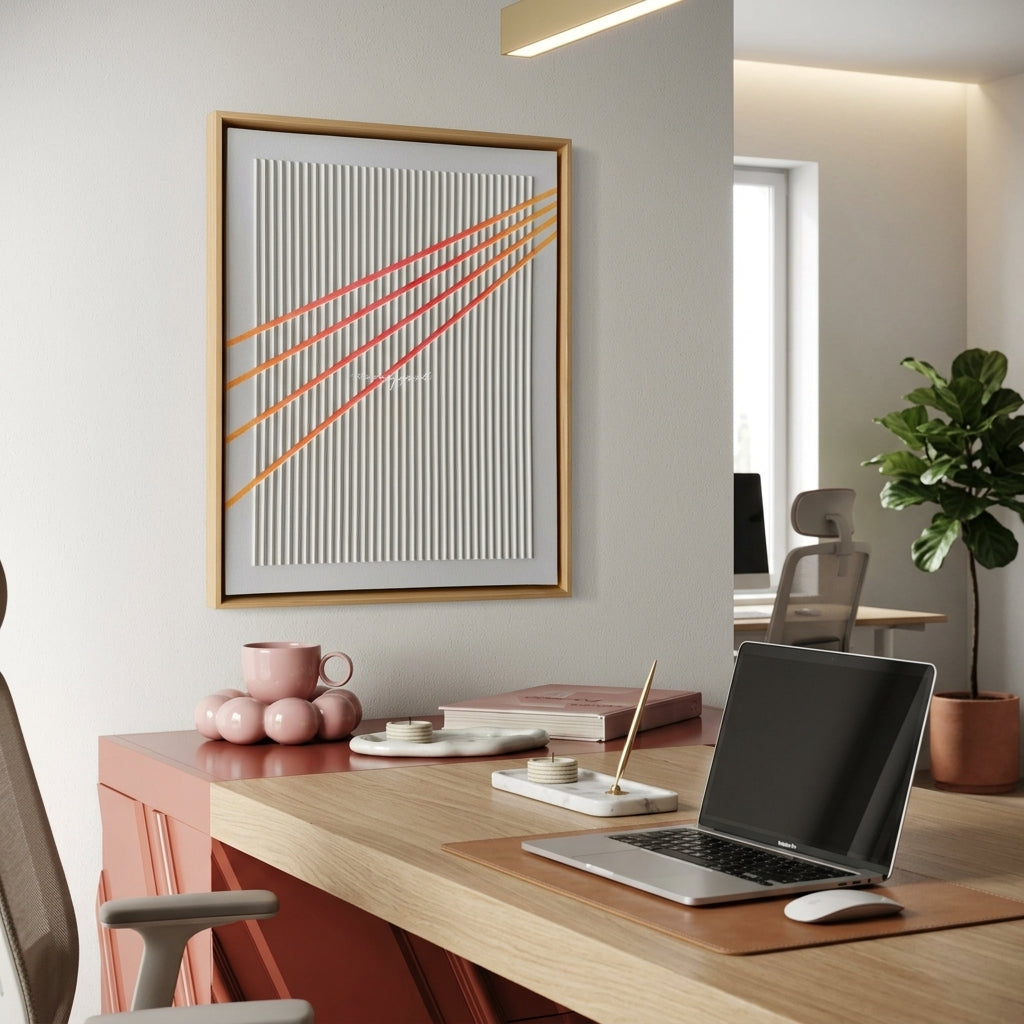 H1004  Modern Gradient Lines Textured Wall Art - Hussainor.com