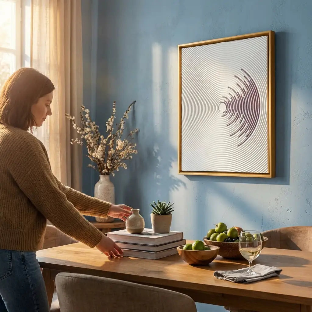 H10020  Concentric Circle Textured Wall Art - Hussainor.com