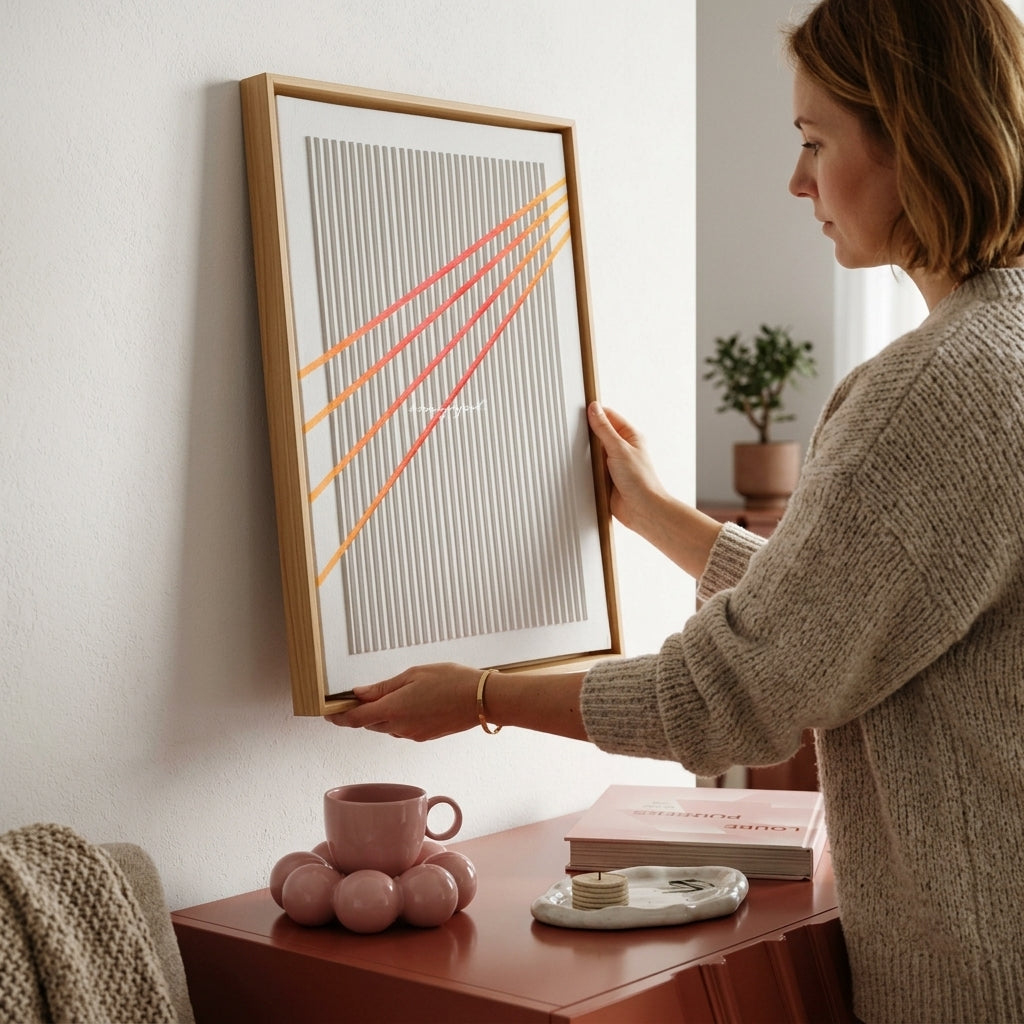 H1004  Modern Gradient Lines Textured Wall Art - Hussainor.com