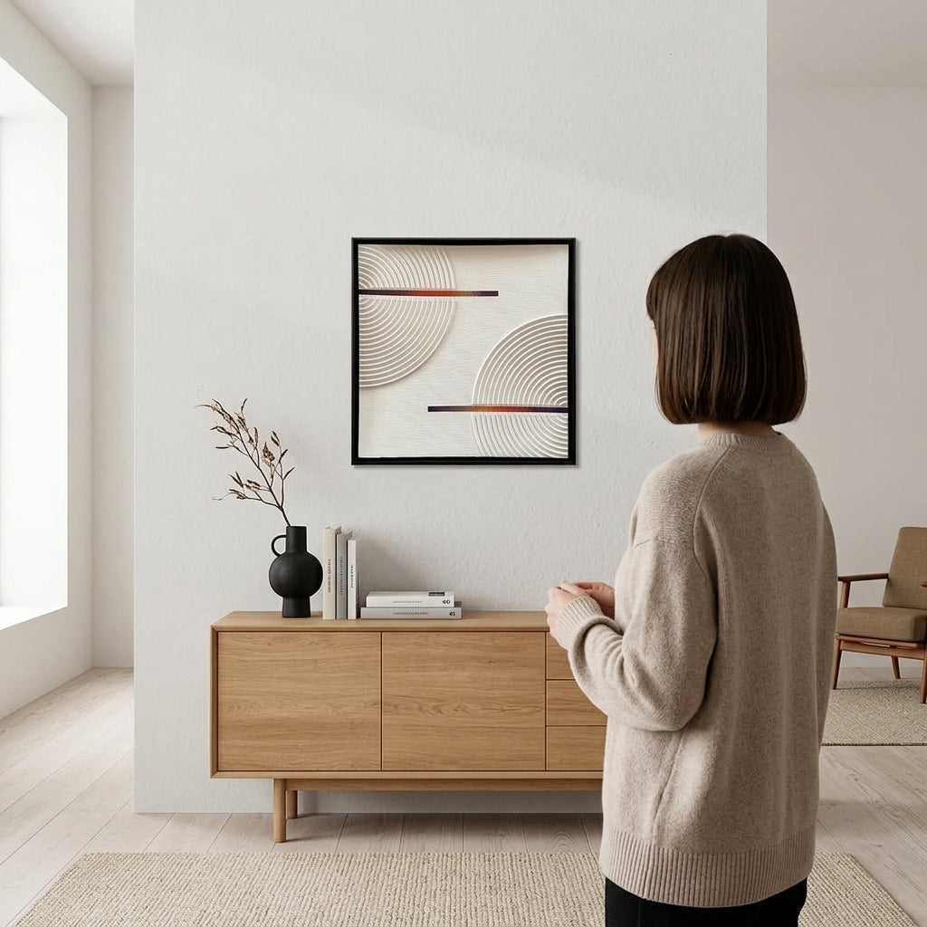 H1005  Modern Half Circle Texture Wall Art - Hussainor.com