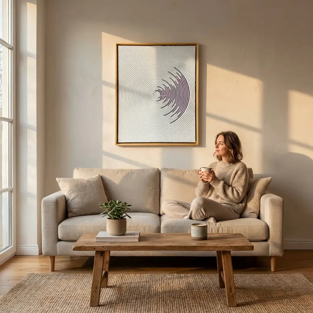 H10020  Concentric Circle Textured Wall Art - Hussainor.com