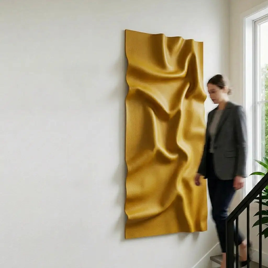 H10025  Luxe Flow Texture Panel Sculptural  Art - Hussainor.com