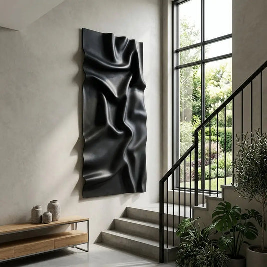 H10025  Luxe Flow Texture Panel Sculptural  Art - Hussainor.com