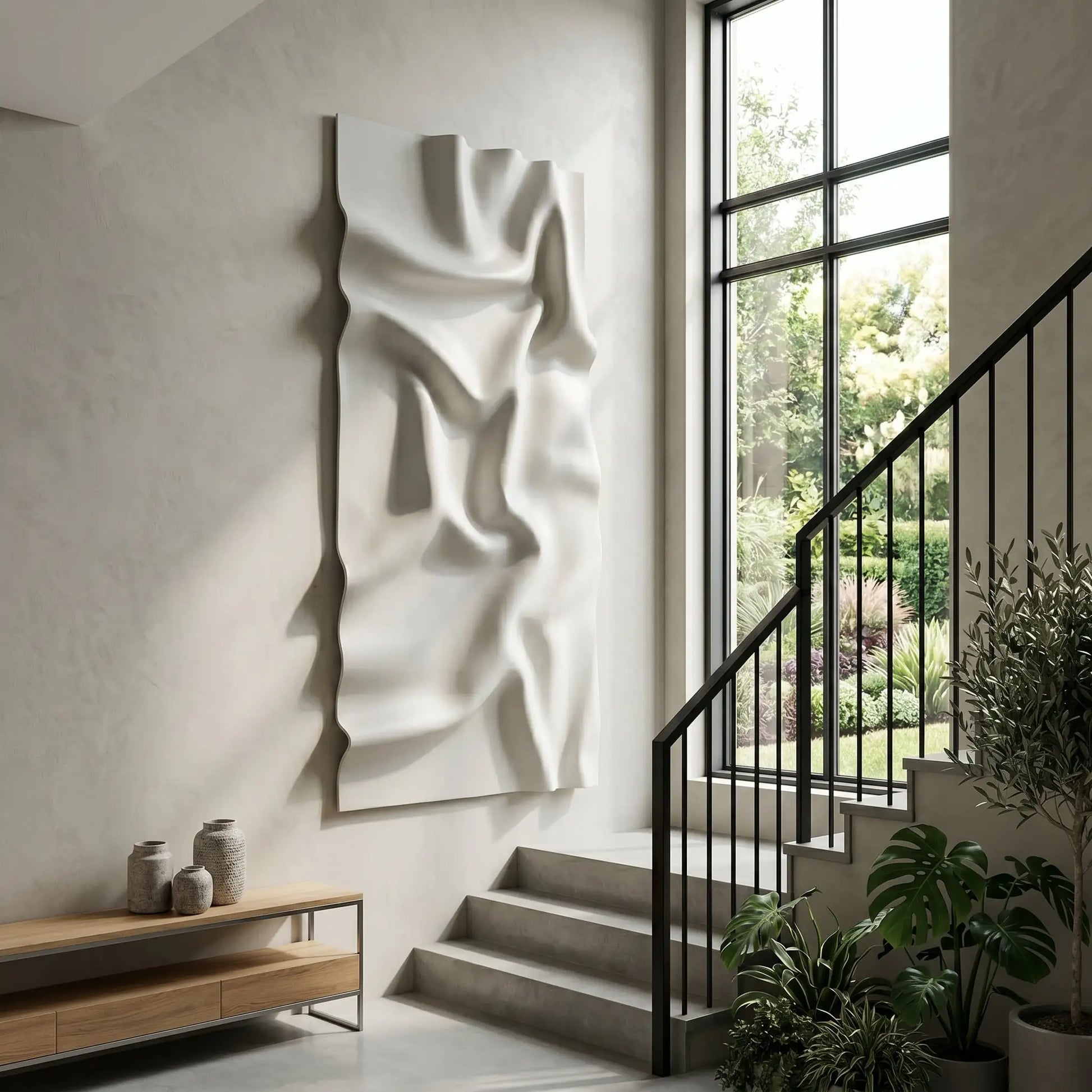 H10025  Luxe Flow Texture Panel Sculptural  Art - Hussainor.com