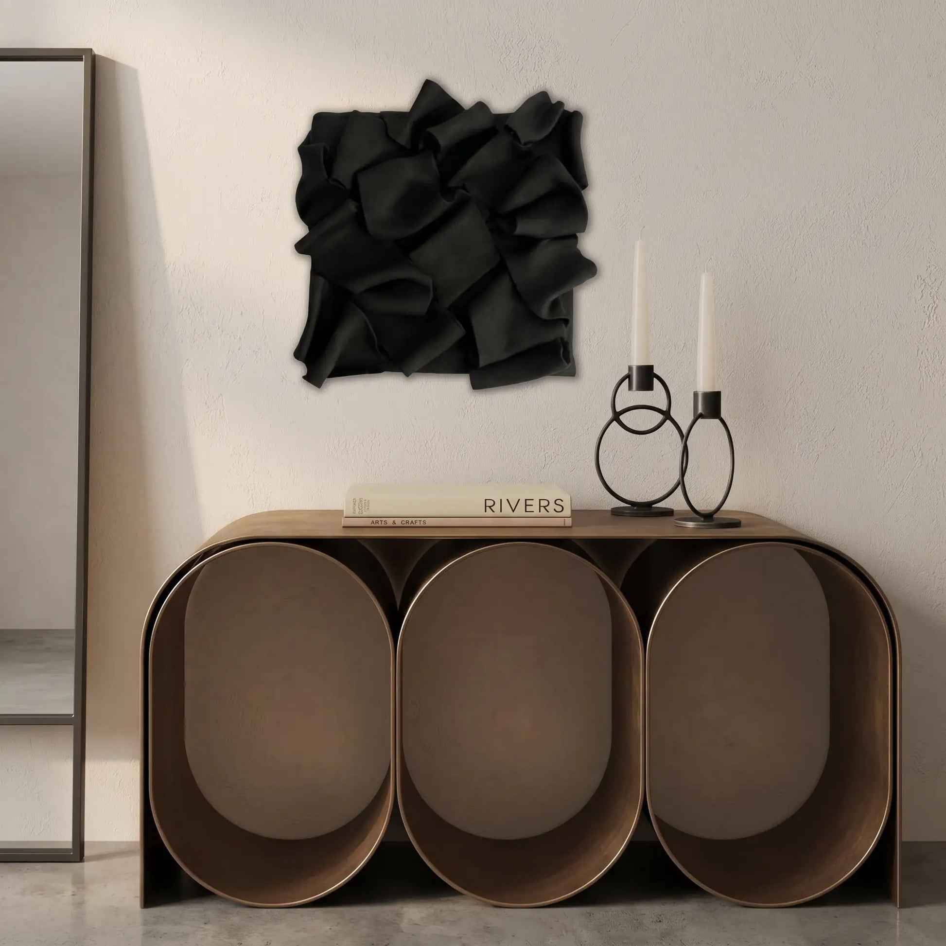 H10027  Fold Panel 3D Sculptural  Wall Art - Hussainor.com