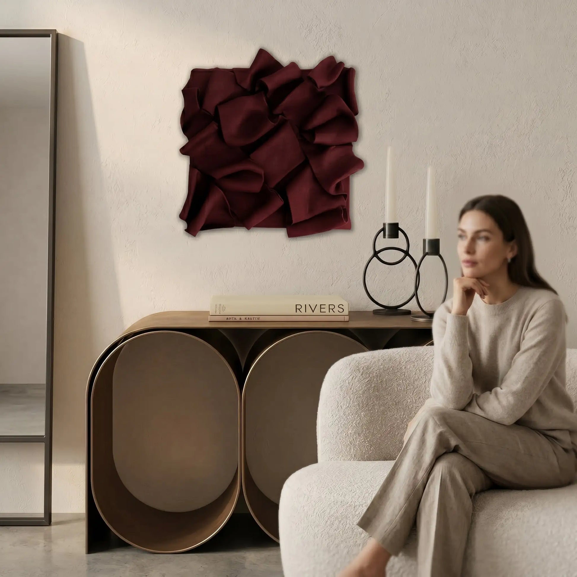 H10027  Fold Panel 3D Sculptural  Wall Art - Hussainor.com