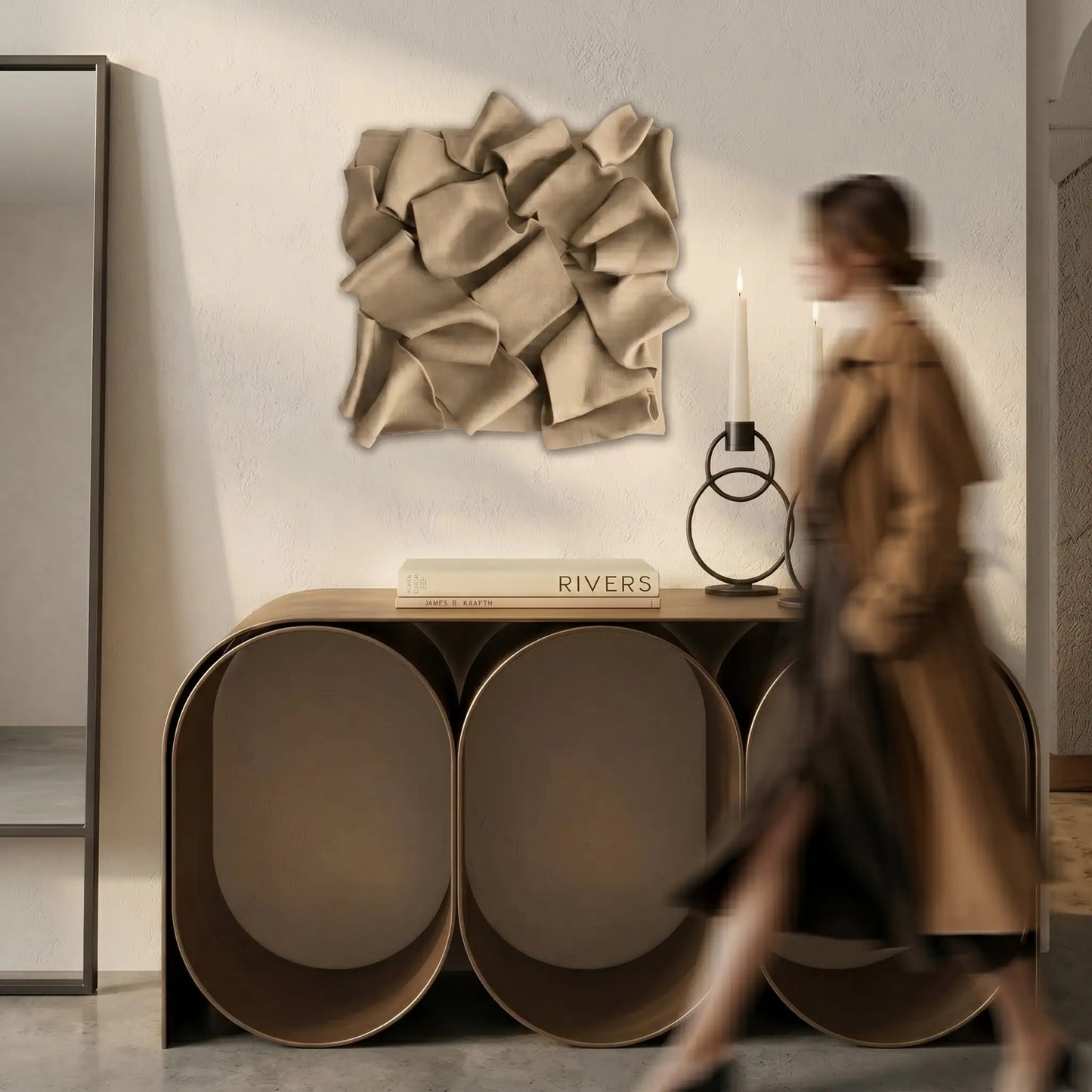 H10027  Fold Panel 3D Sculptural  Wall Art - Hussainor.com