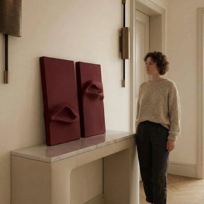 H10031  Soft Sculpt Duo Abstract Wall Decor - Hussainor.com