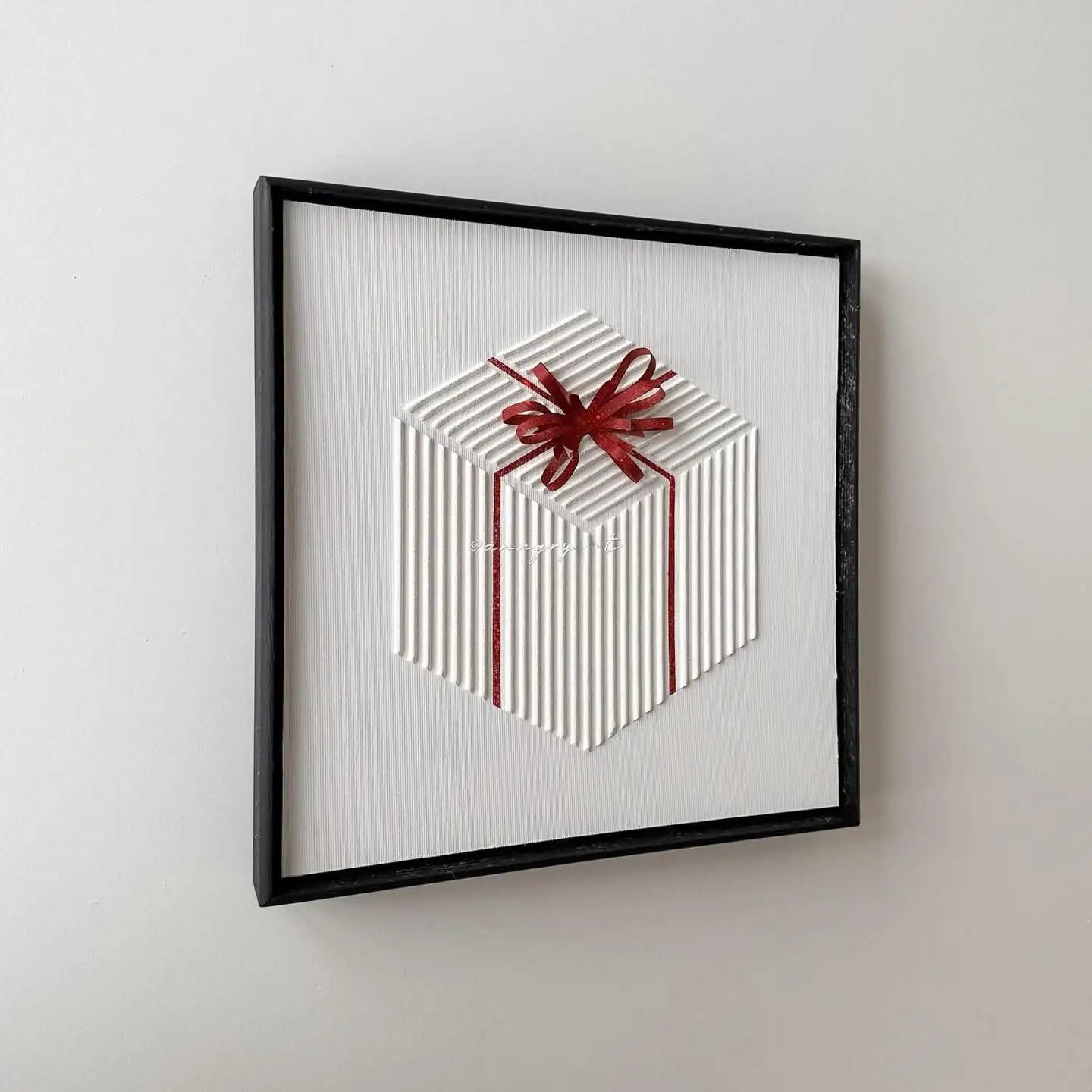 H10018  Minimal 3D Gift Box Design Texture Wall Art - Hussainor.com
