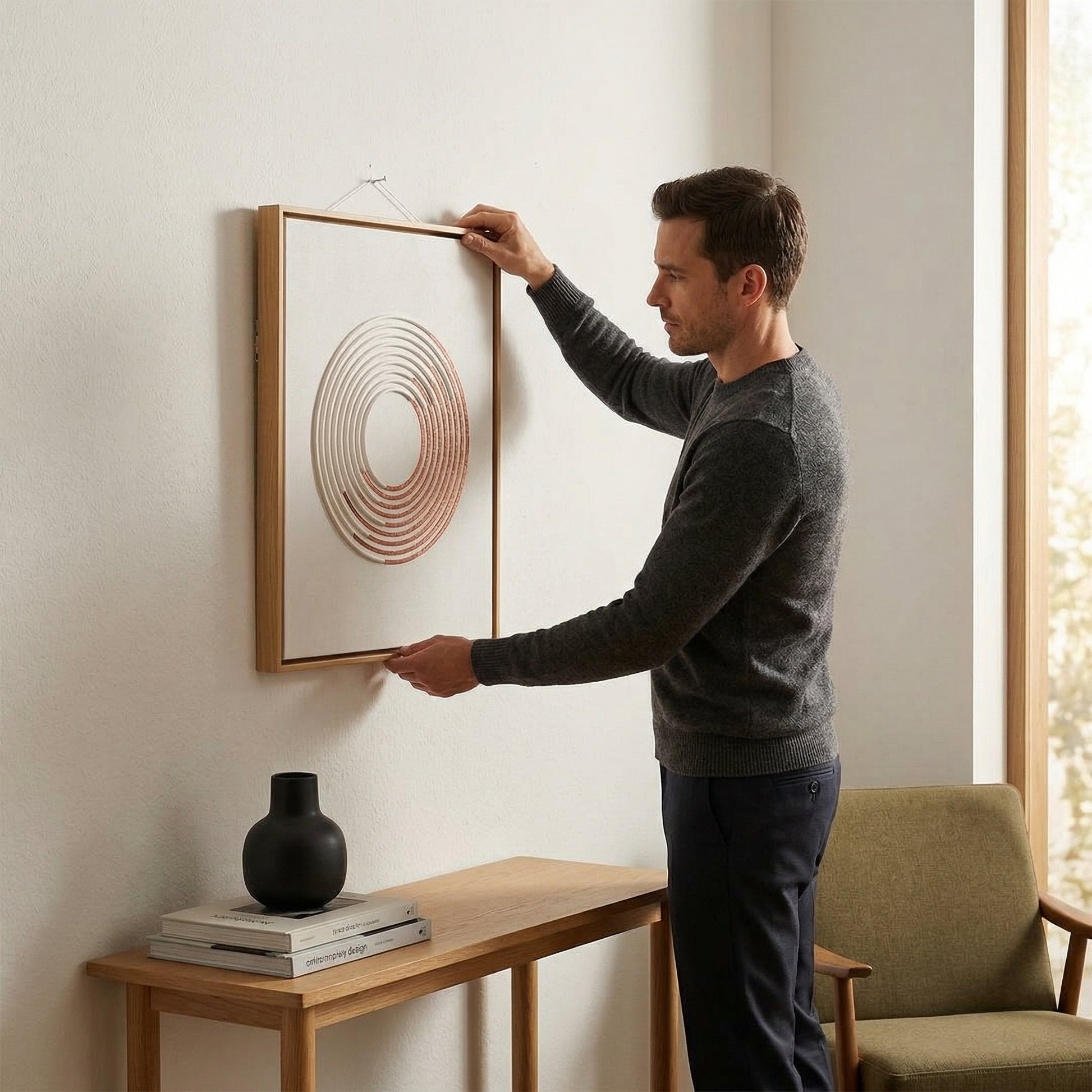 H10015  Abstract Circular Texture Wall Art - Hussainor.com