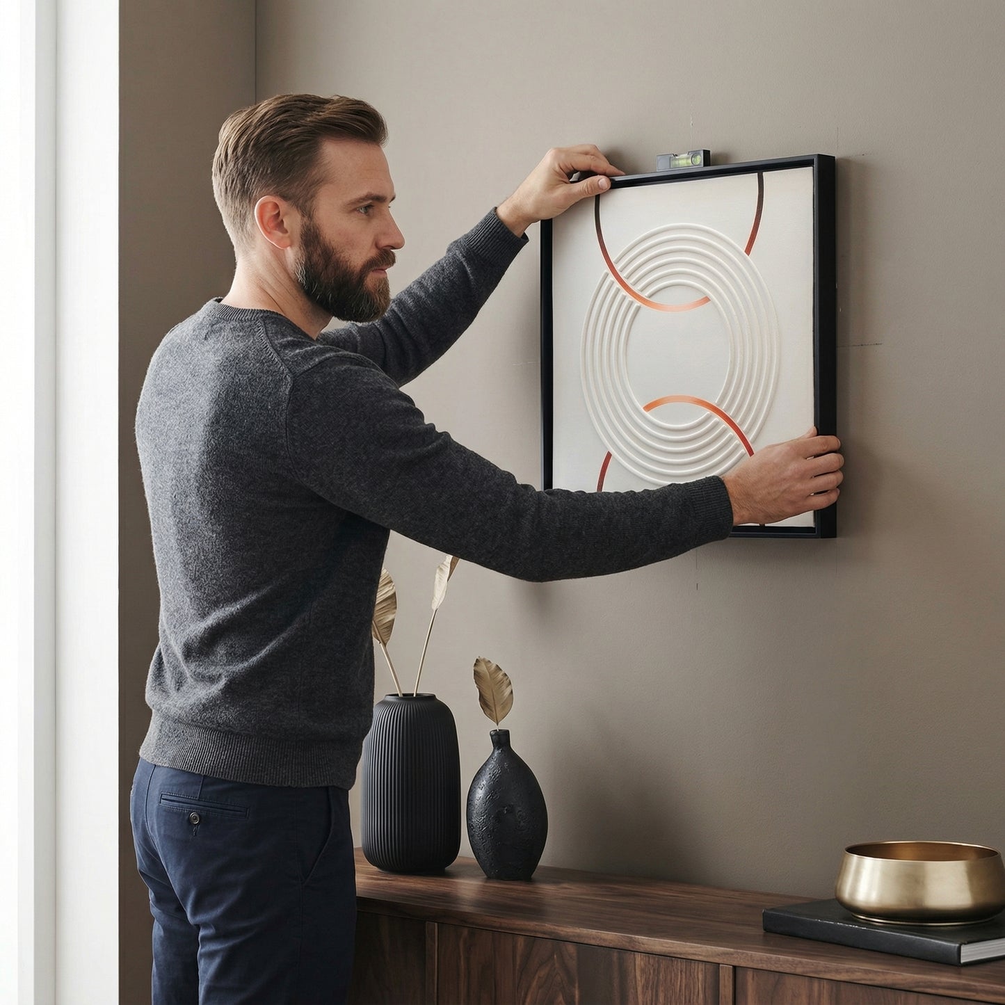 H10010 Modern Circular Texture Wall Art - Hussainor.com