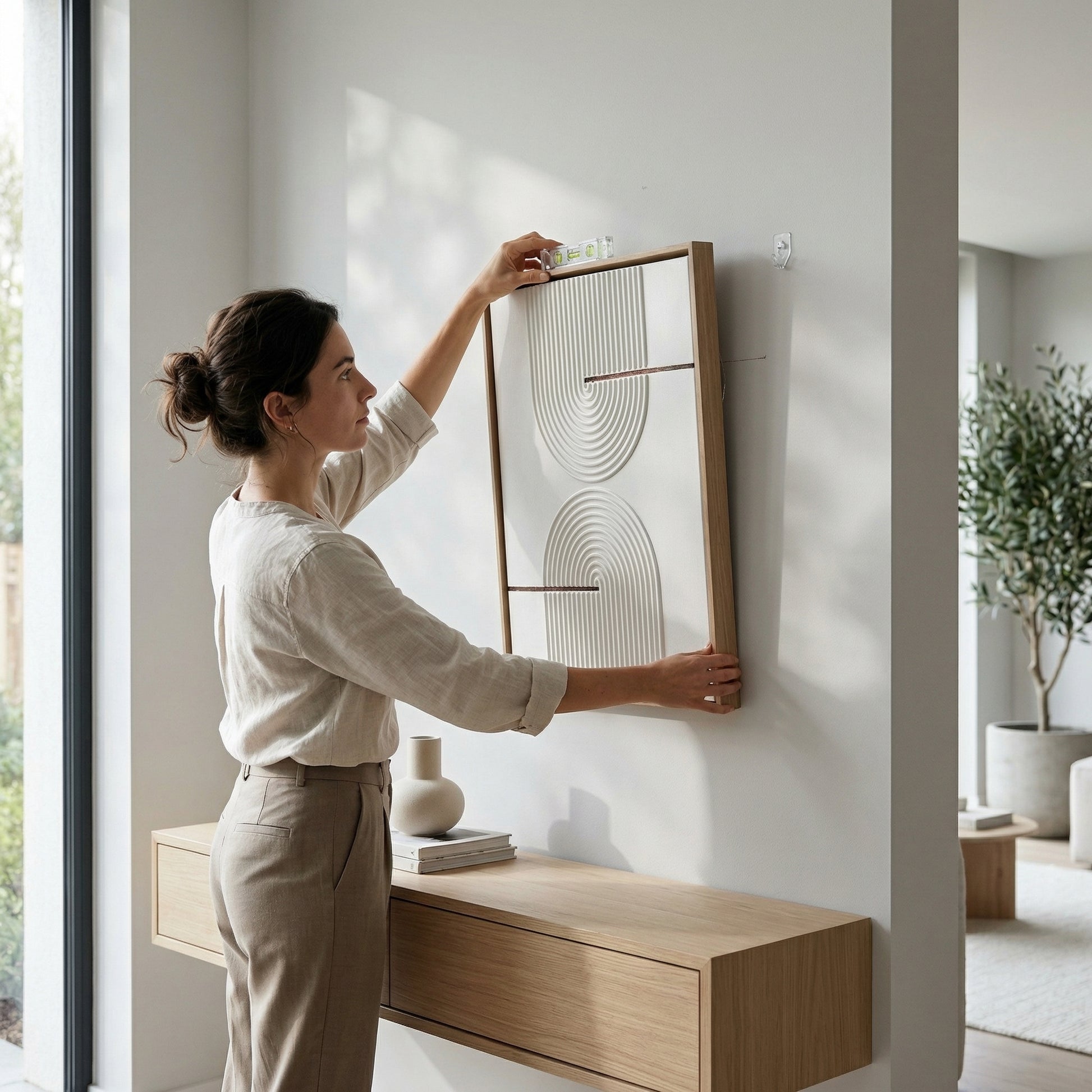 H1008  Refined Geometry Texture Wall Art - Hussainor.com