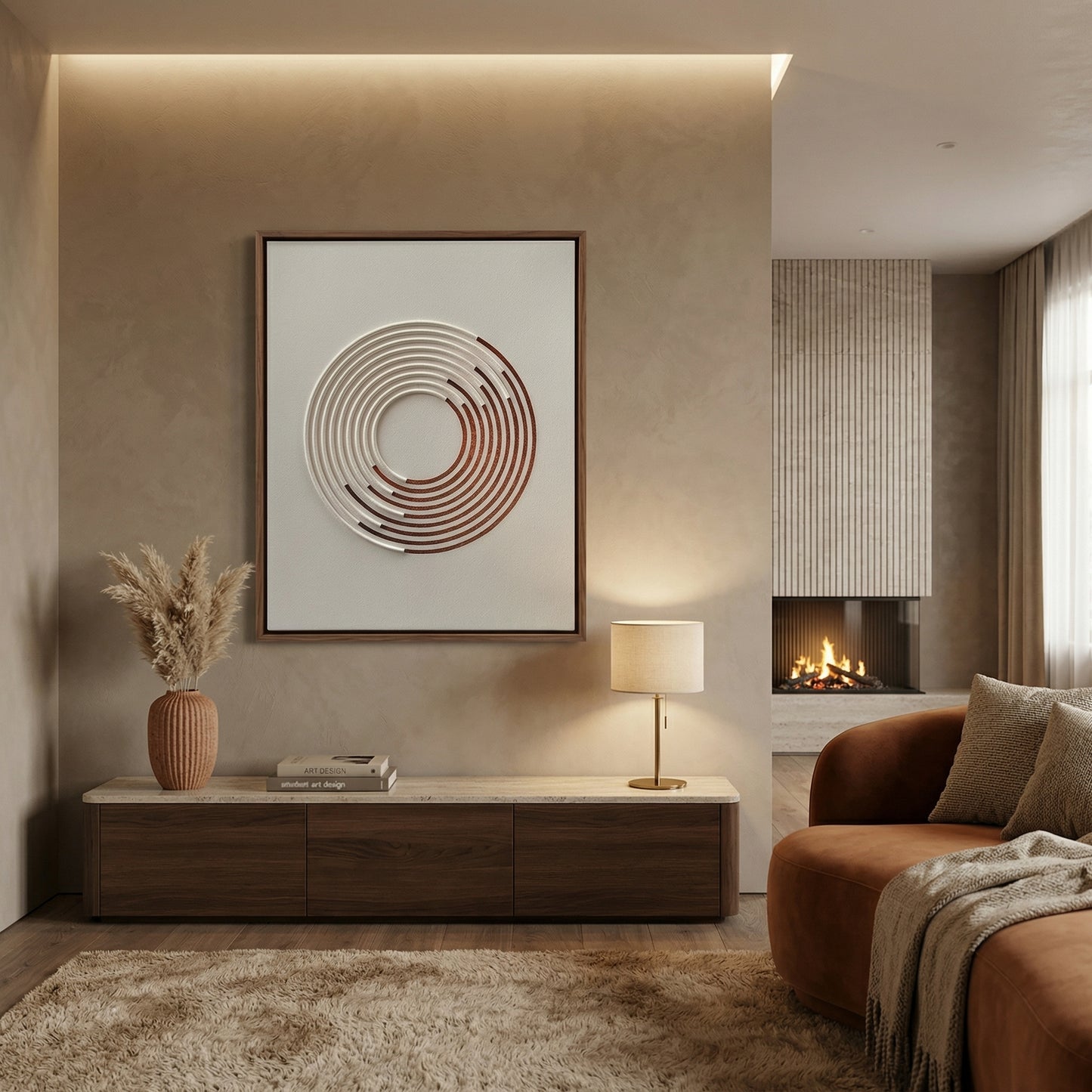 H10015  Abstract Circular Texture Wall Art - Hussainor.com