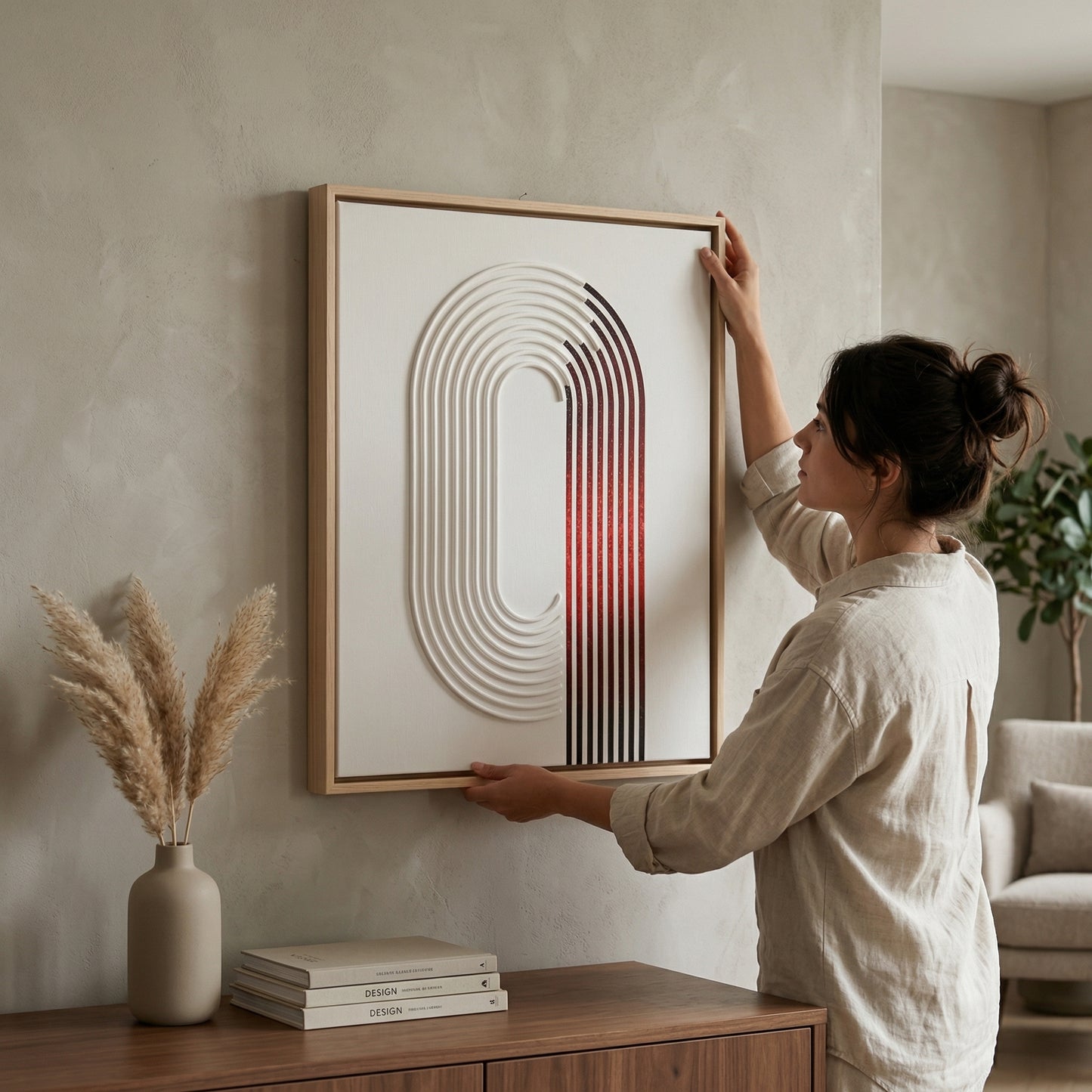 H1007  Modern Curve Gradient Texture Wall Art - Hussainor.com