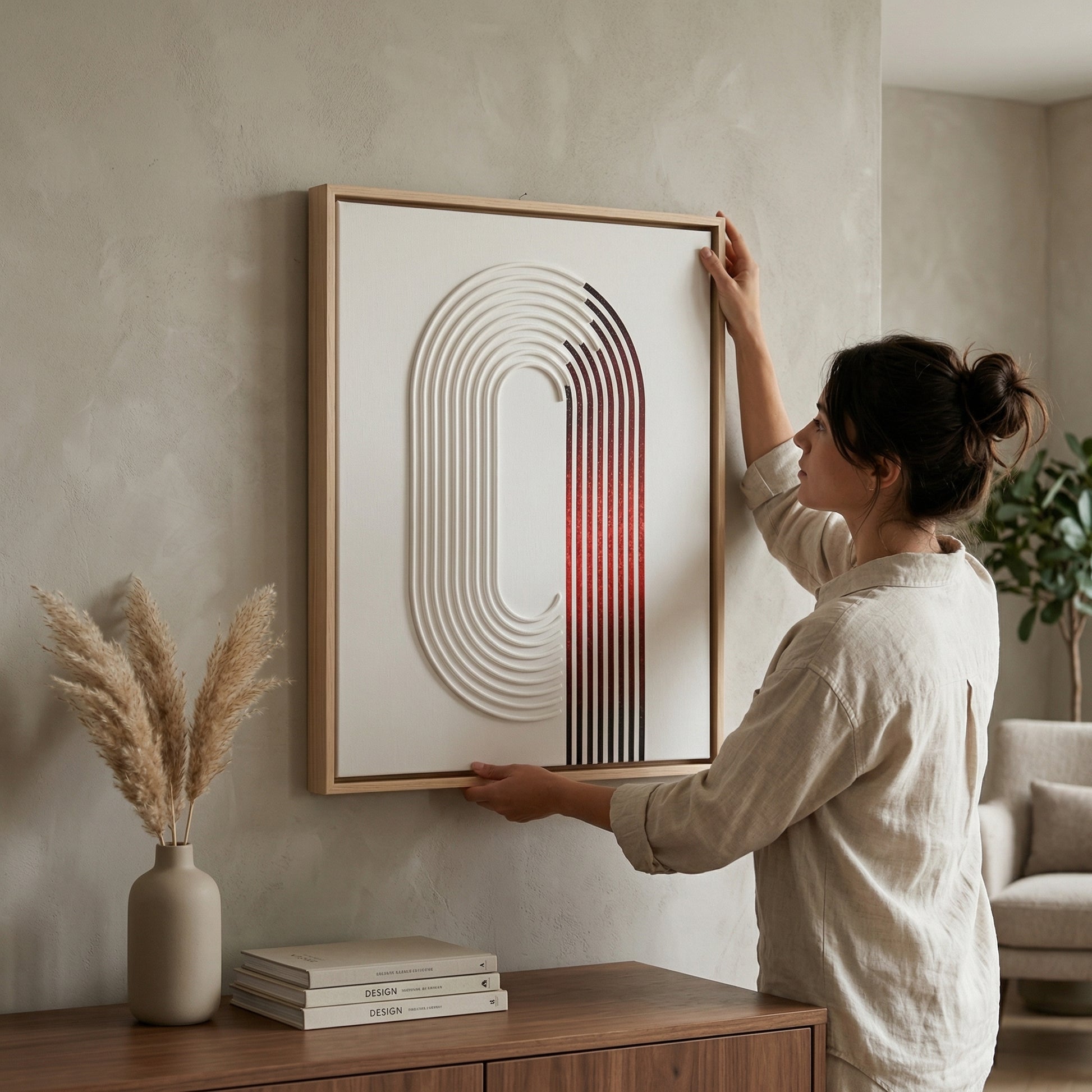 H1007  Modern Curve Gradient Texture Wall Art - Hussainor.com