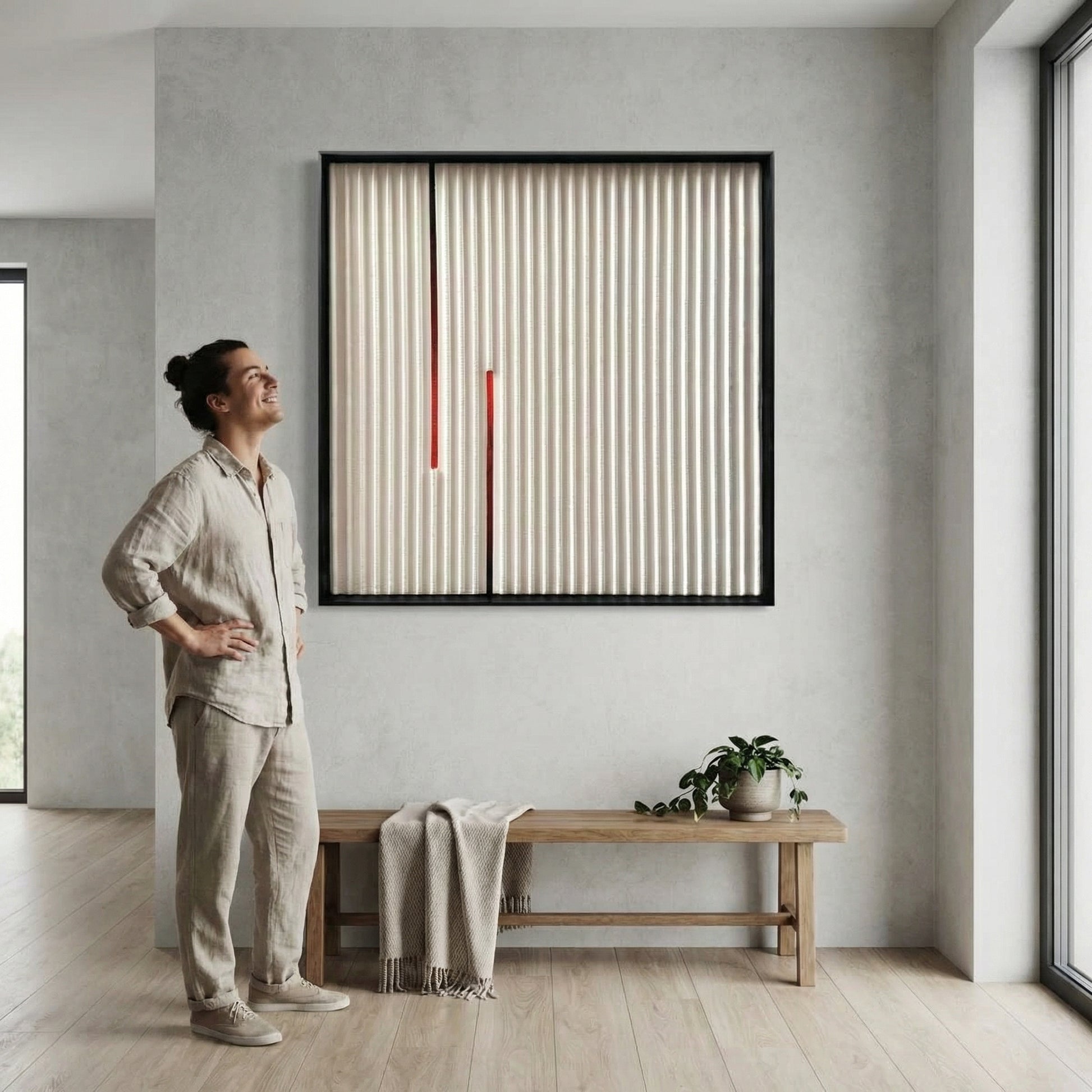 H10013  Vertical Line Texture Wall Art - Hussainor.com