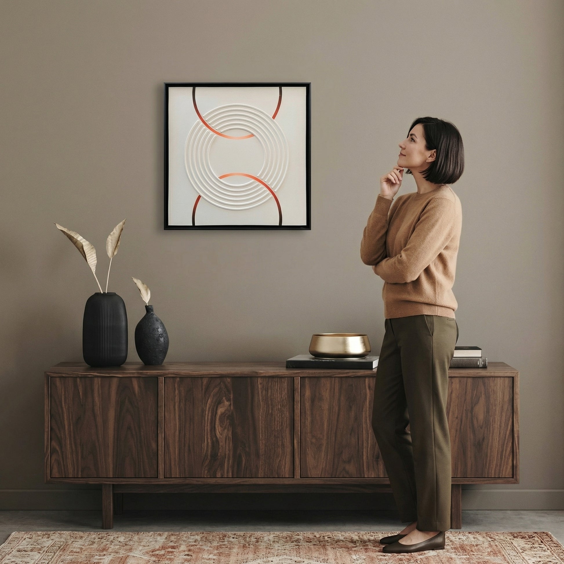 H10010 Modern Circular Texture Wall Art - Hussainor.com