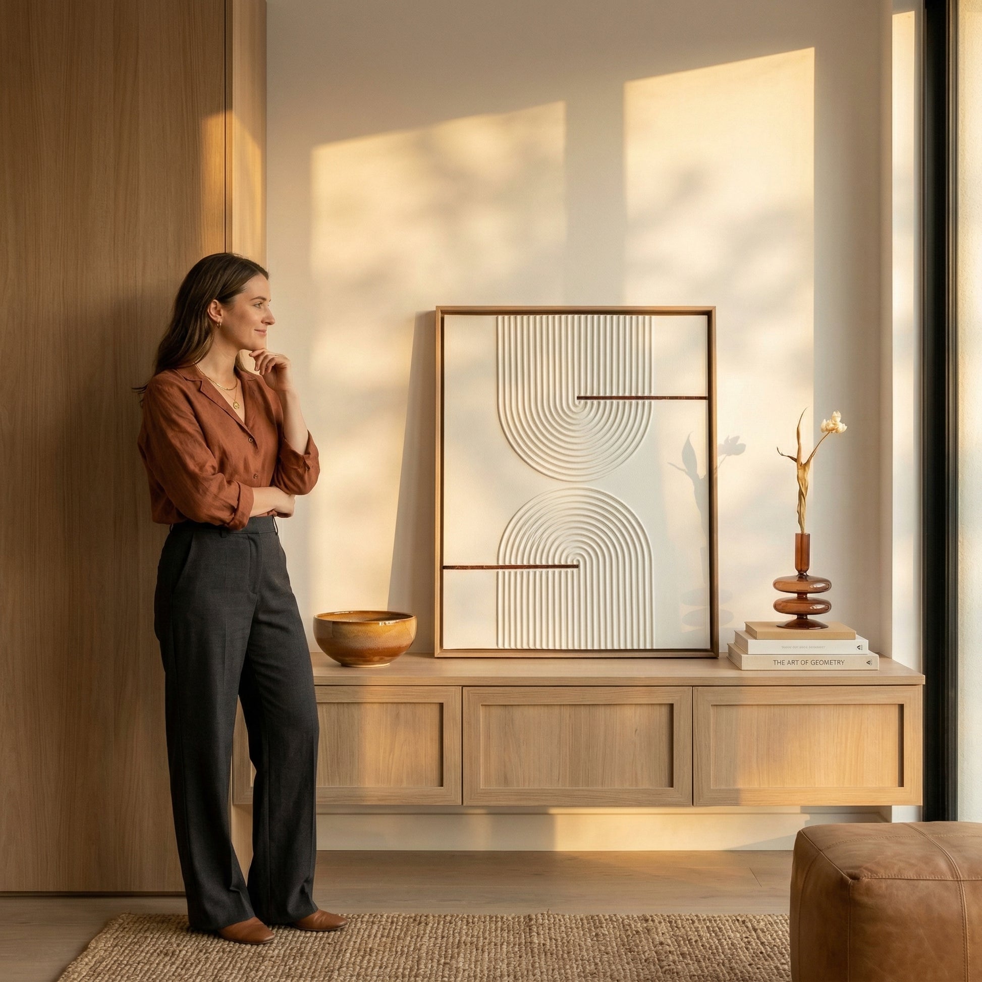 H1008  Refined Geometry Texture Wall Art - Hussainor.com