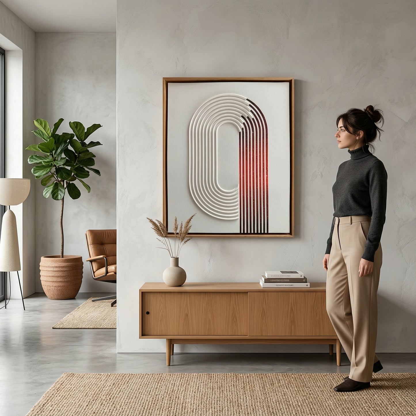 H1007  Modern Curve Gradient Texture Wall Art - Hussainor.com