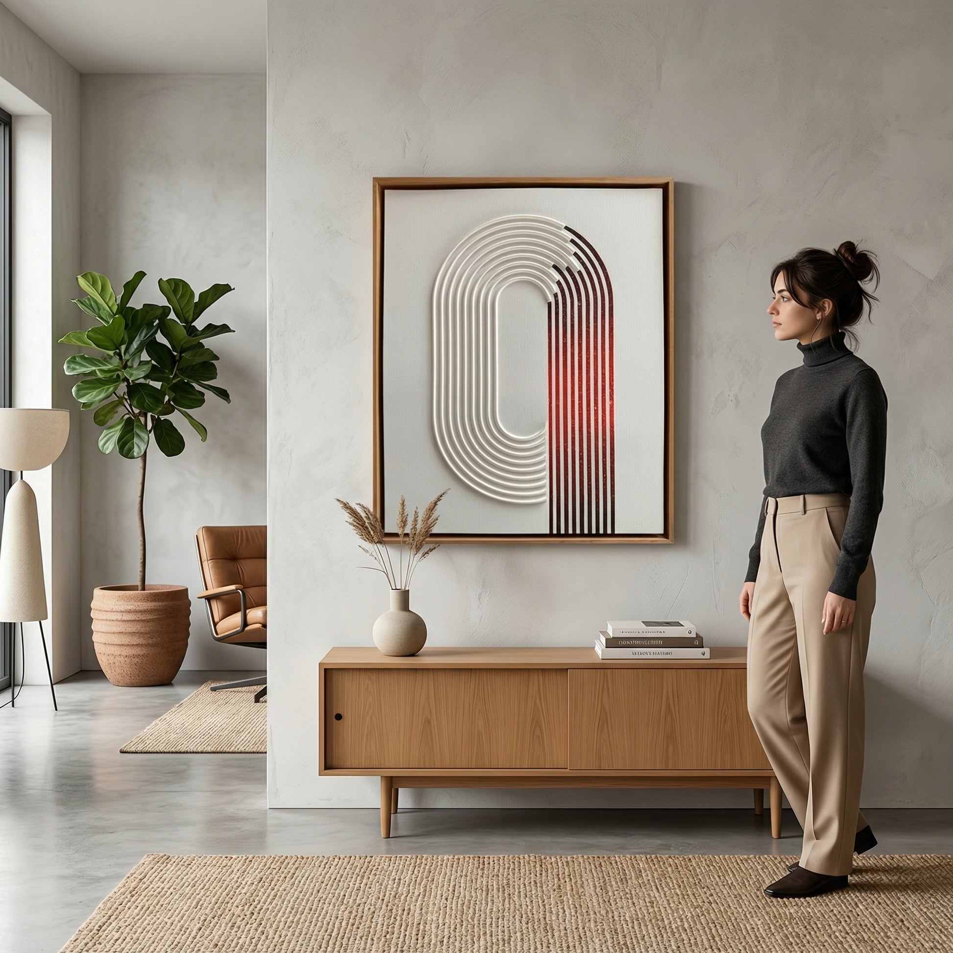 H1007  Modern Curve Gradient Texture Wall Art - Hussainor.com